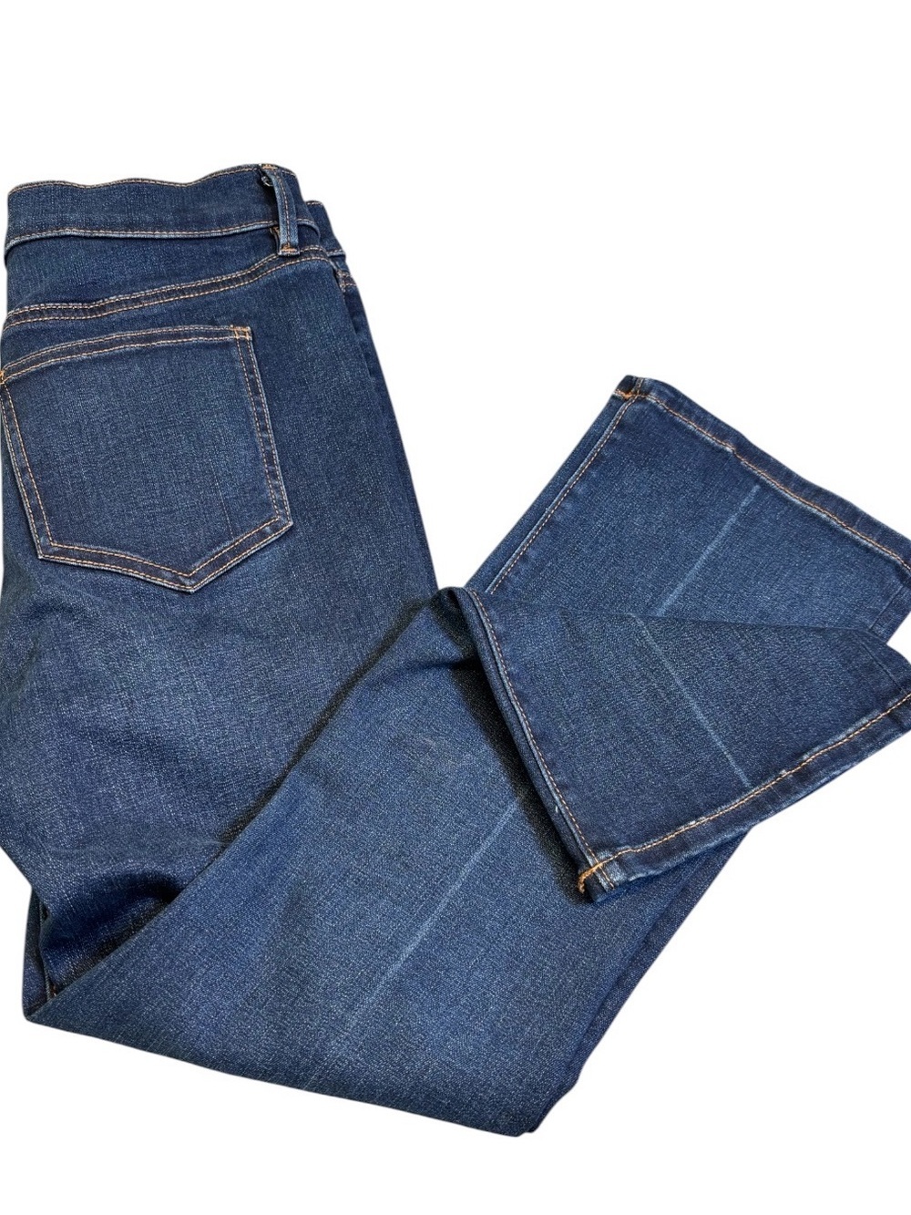 Ann Taylor The Boot Crop Jeans 10P Petite Dark Wash High Rise Pintuck EUC